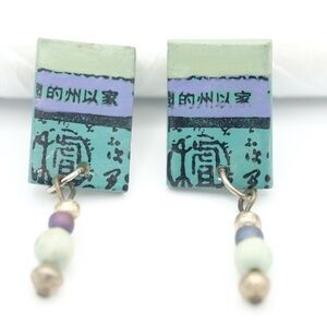 Beautiful teal & black earrings